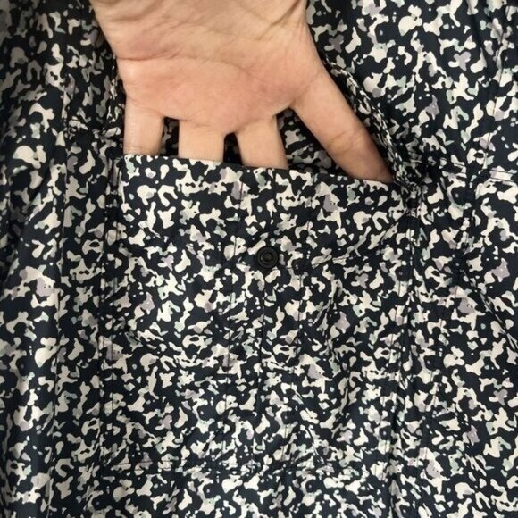 Comptoir Des Cotonniers Black Purple 100% Polyester Lightweight Jacket Sz 40 - Picture 3 of 10